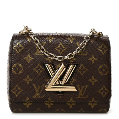 Louis Vuitton Snakeskin Monogram Twist Shoulder Bag PM Brown 1 of 9