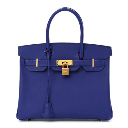 Hermes Epsom Horseshoe Birkin 30 Bleu Electrique Rose Pourpre 1 of 14