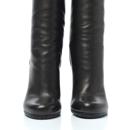 Saint Laurent Calfskin Jinny 105 Thigh High Boots 35 Black 3 of 23