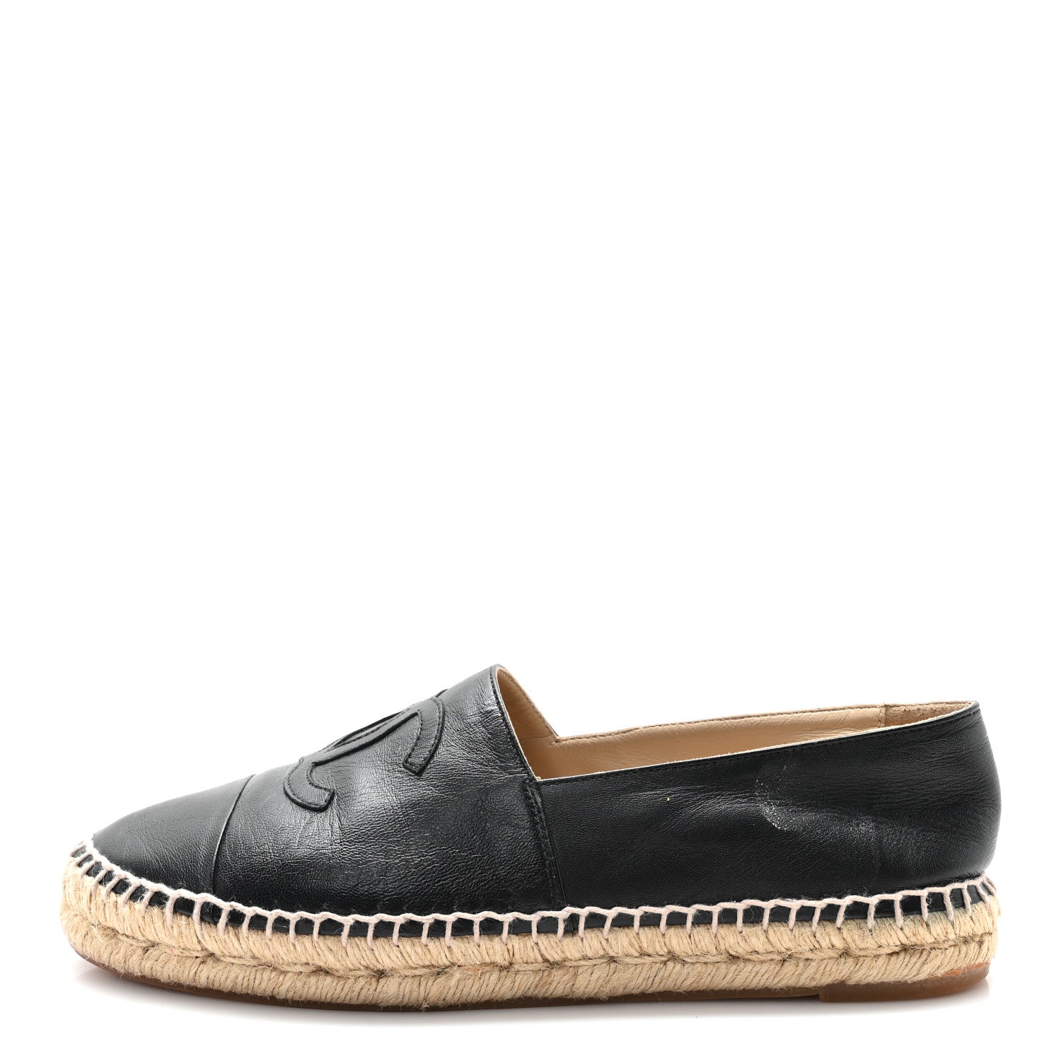 Chanel Lambskin CC Espadrilles 40 Black 1 of 10