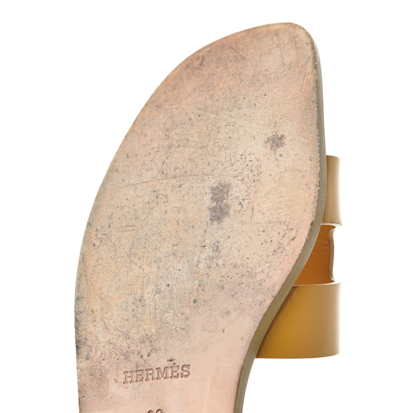Box Calfskin Oran Sandals 38 Jaune Citron