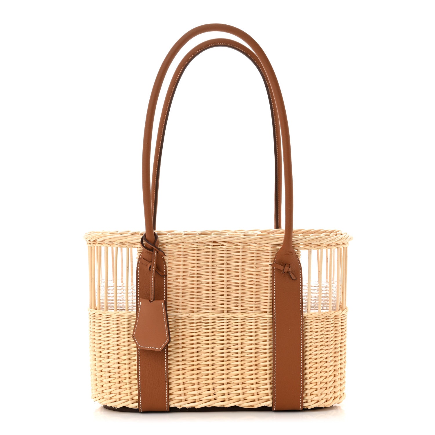 HERMES Barenia Wicker Park Bottle Basket by FASHIONPHILE
