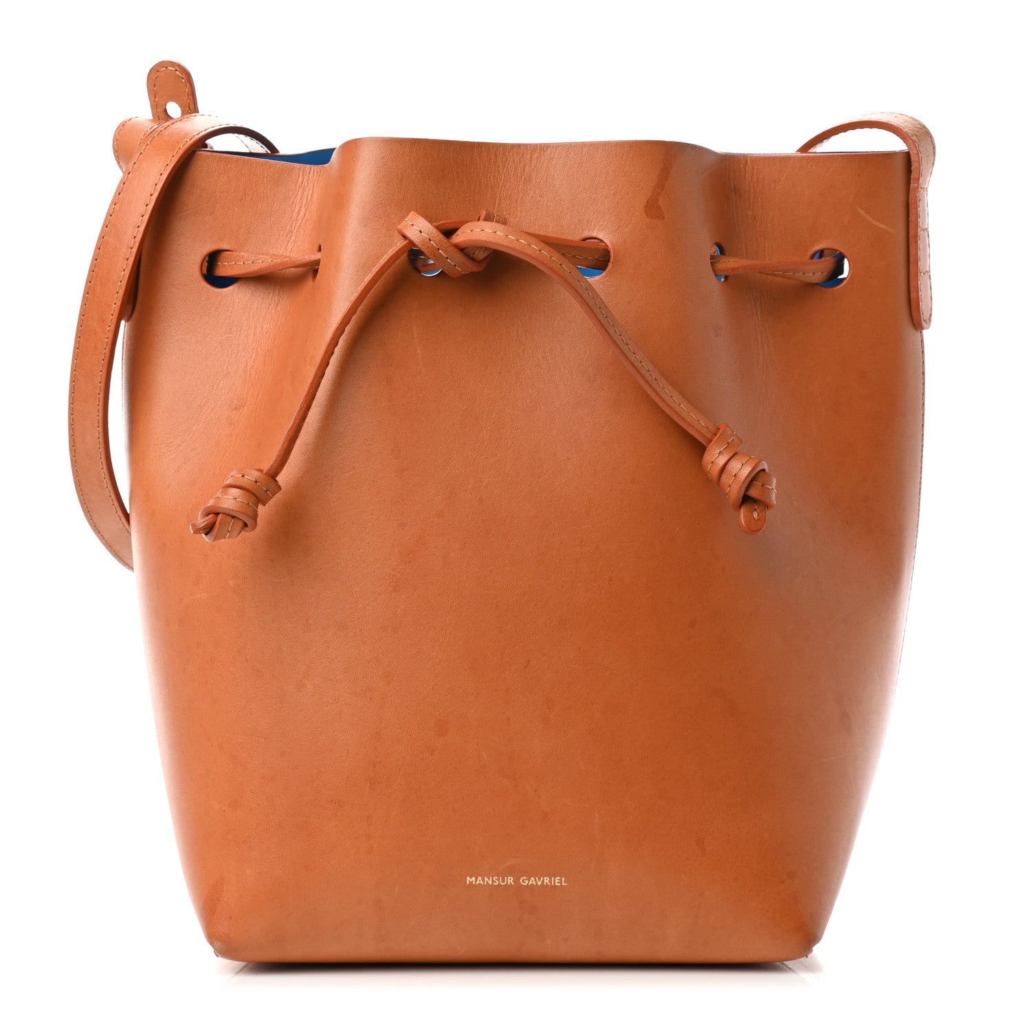 Mansur Gavriel Vegetable Tanned Calfskin Mini Bucket Bag Camello Azzurro 1 of 10