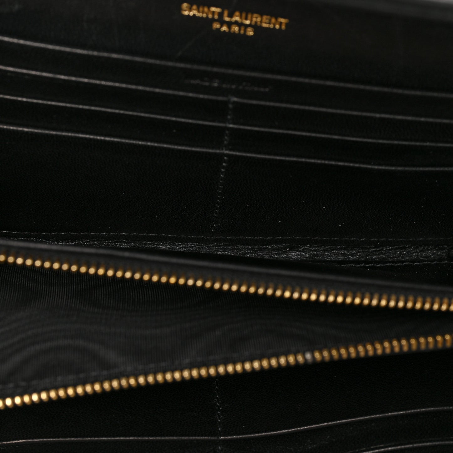 Lambskin Quilted Monogram Large Gabbie Flap Wallet Black