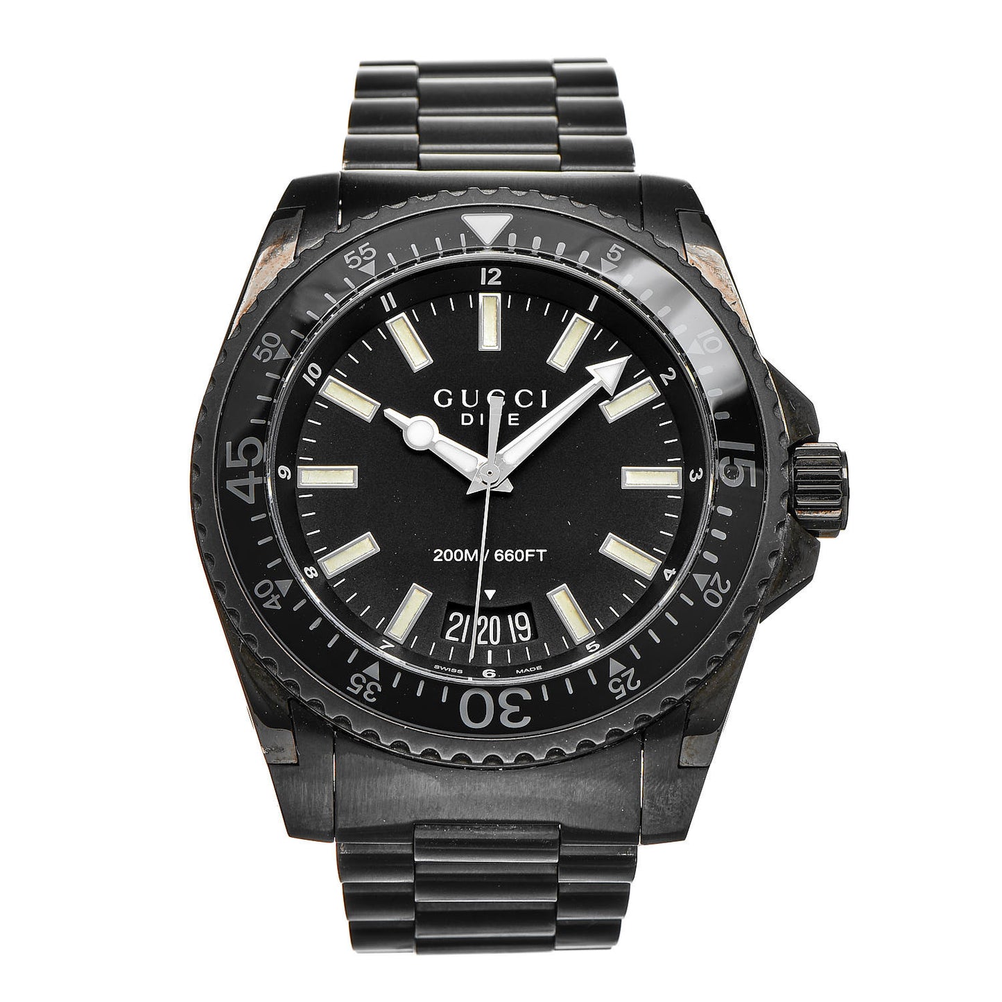 PVD Stainless Steel 45mm Dive Quartz Watch Black