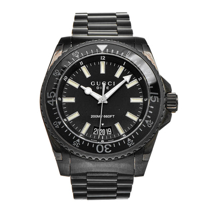 Gucci PVD Stainless Steel 45mm Dive Quartz Watch Black 1 of 11