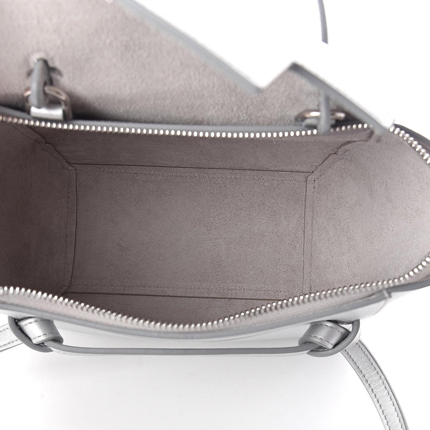 Laminated Calfskin Nano Belt Bag Silver