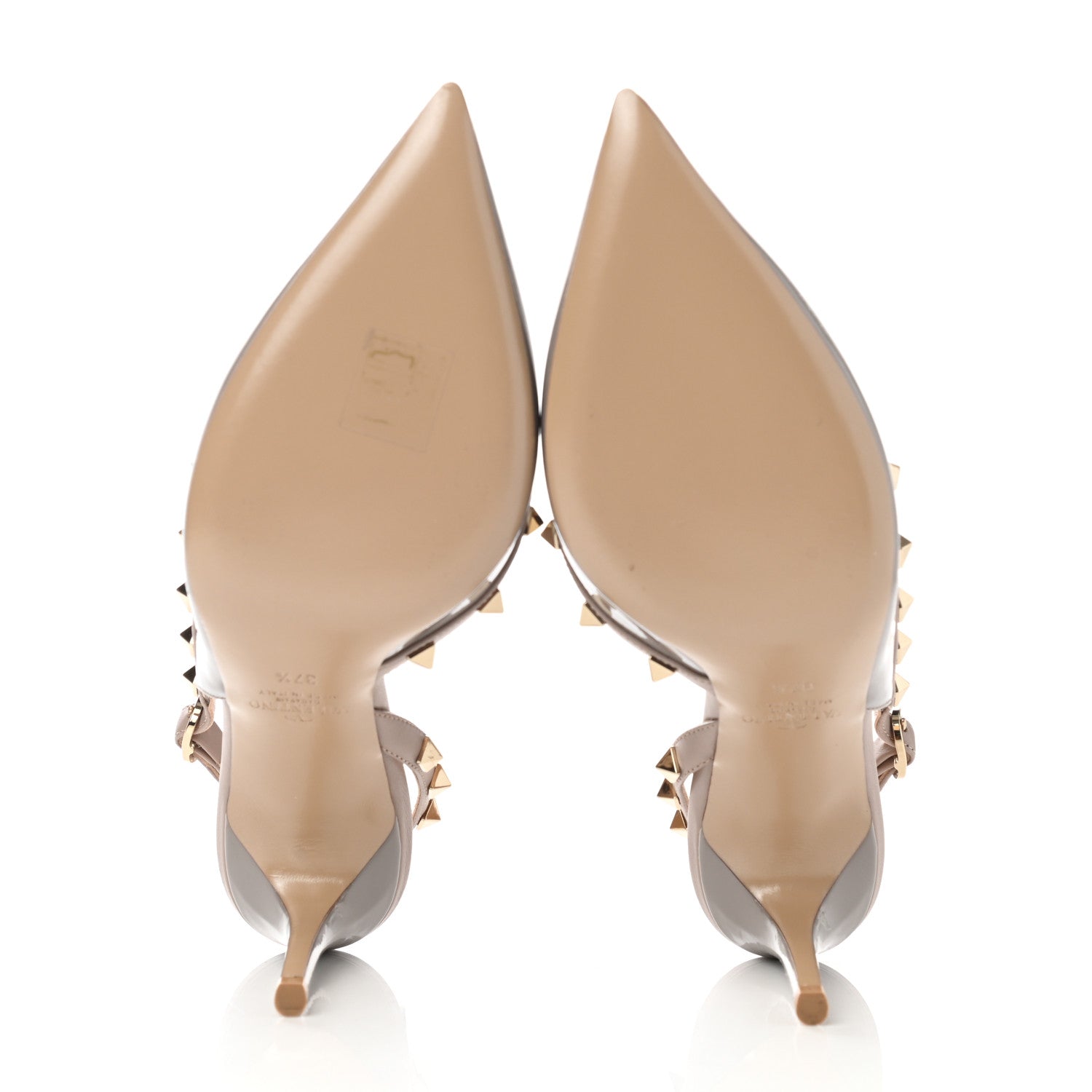 Valentino Garavani Patent Nappa Rockstud Half D'Orsay Slingback 85mm Pumps 37.5 Perla Poudre 5 of 8