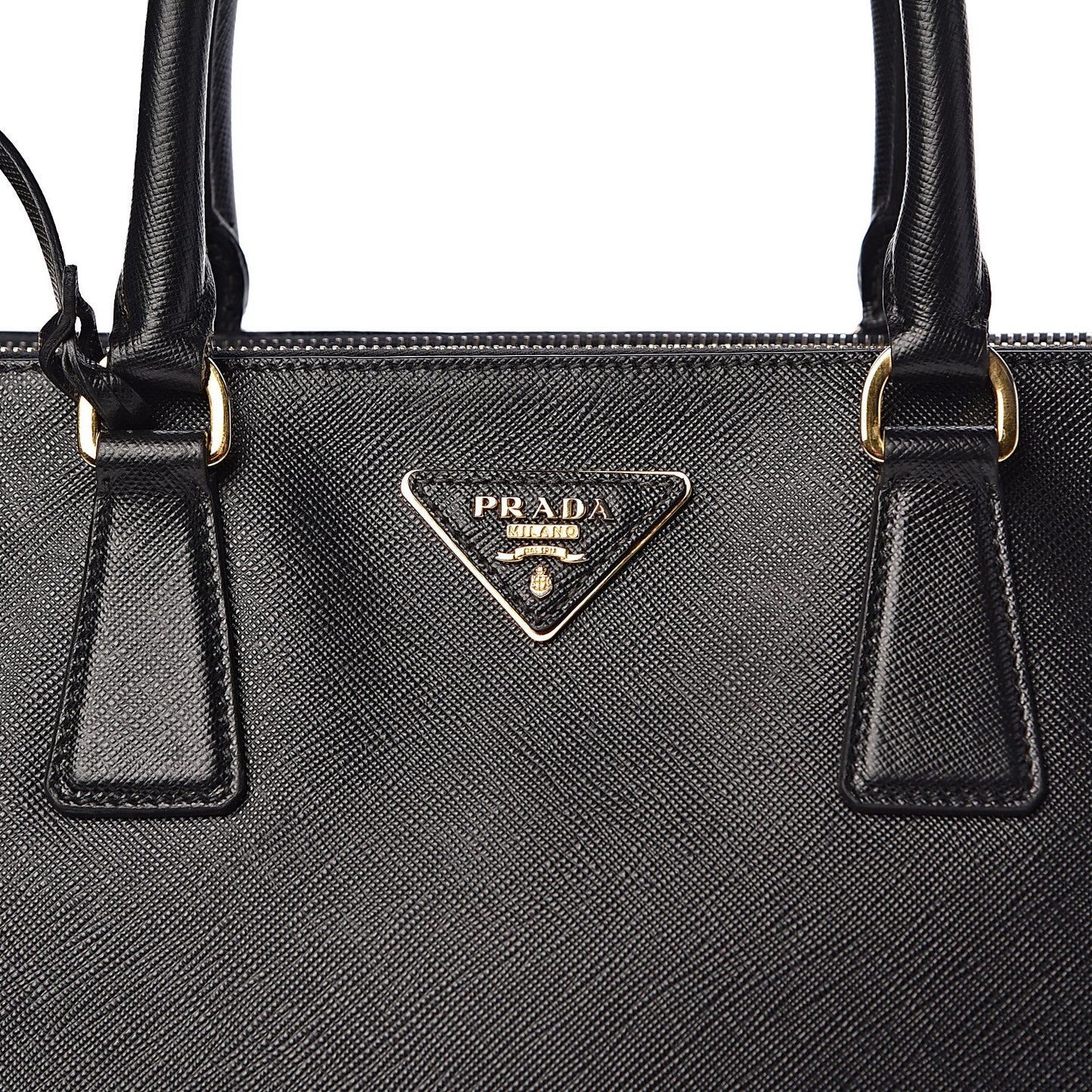 Saffiano Large Galleria Double Zip Tote Black