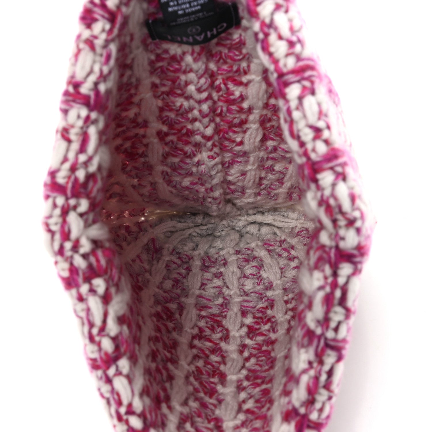 Chanel Cashmere CC Beanie Hat Pink Beige 4 of 5