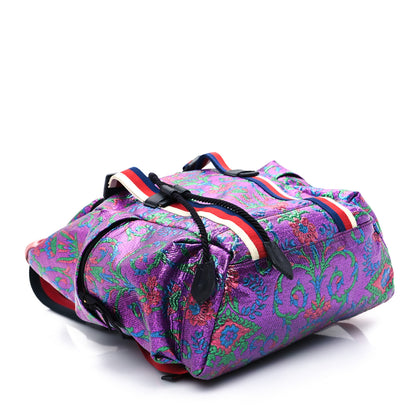 Gucci Brocade Web Small Double Buckle Backpack Multicolor 4 of 14