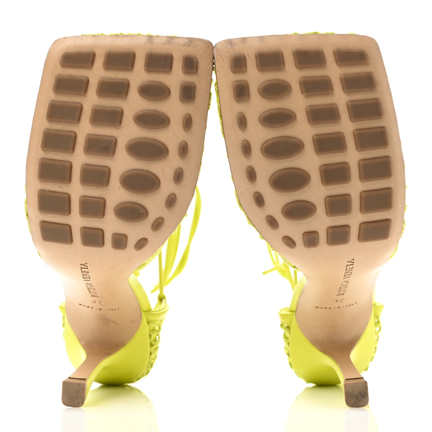 Mesh Nappa Stretch Ankle Tie Sandals 37 Kiwi