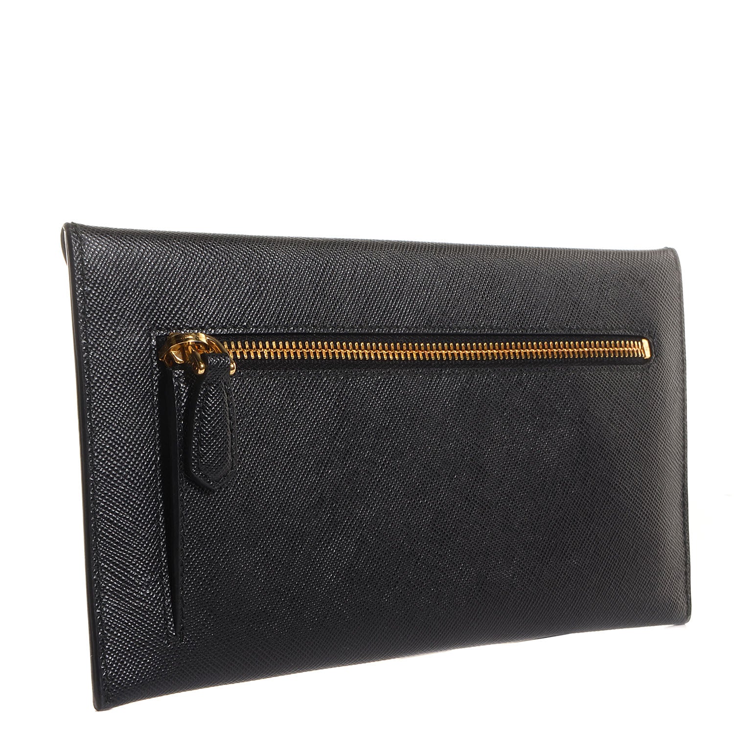 Prada Saffiano Metal Envelope Wallet Black 4 of 11