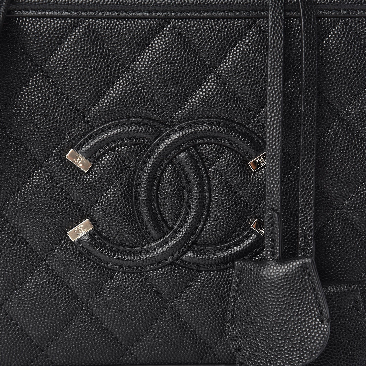 Chanel Caviar Quilted Medium CC Filigree Vanity Case Black 8 of 10