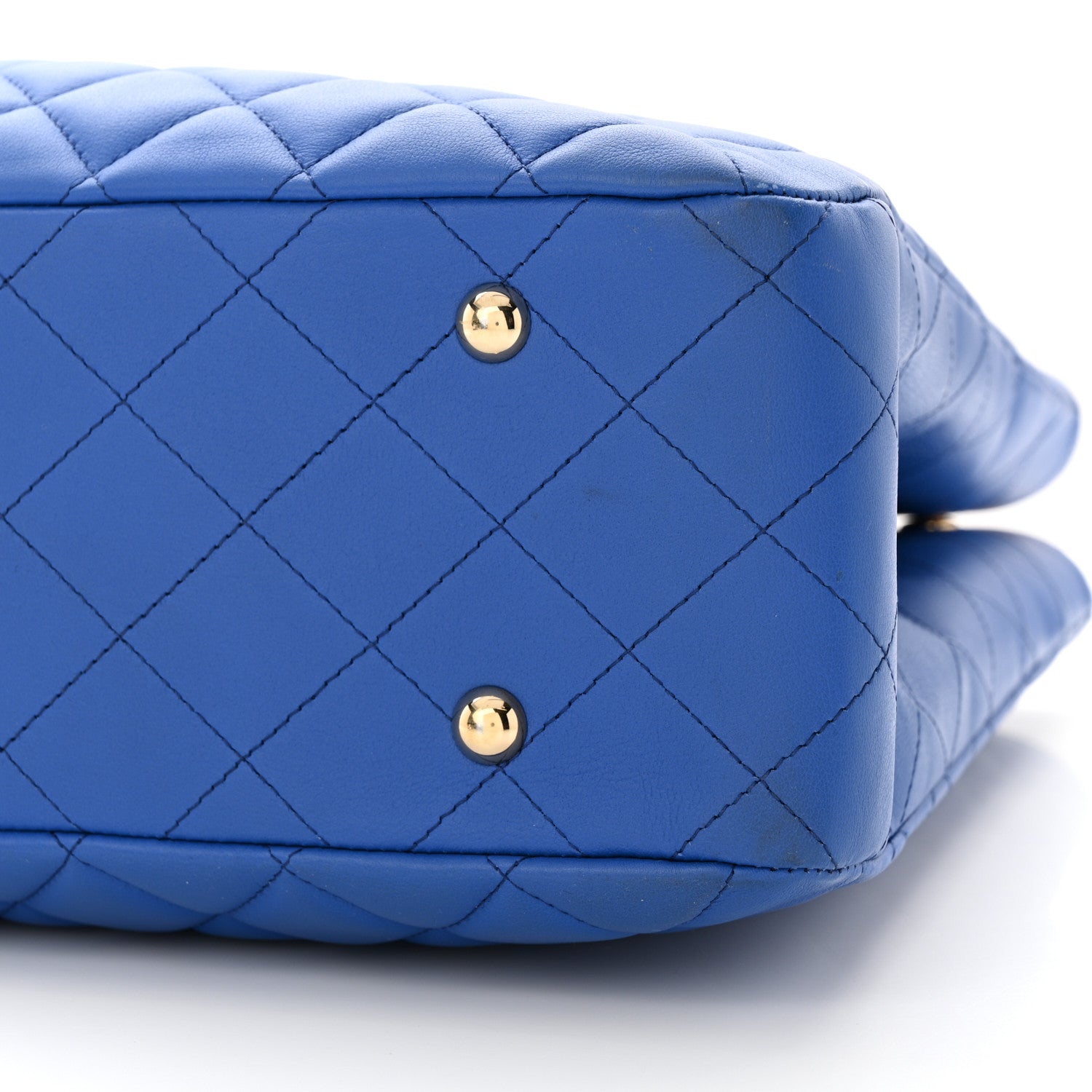 Chanel Calfskin Quilted Large Classic Shopping Tote Blue 10 of 11