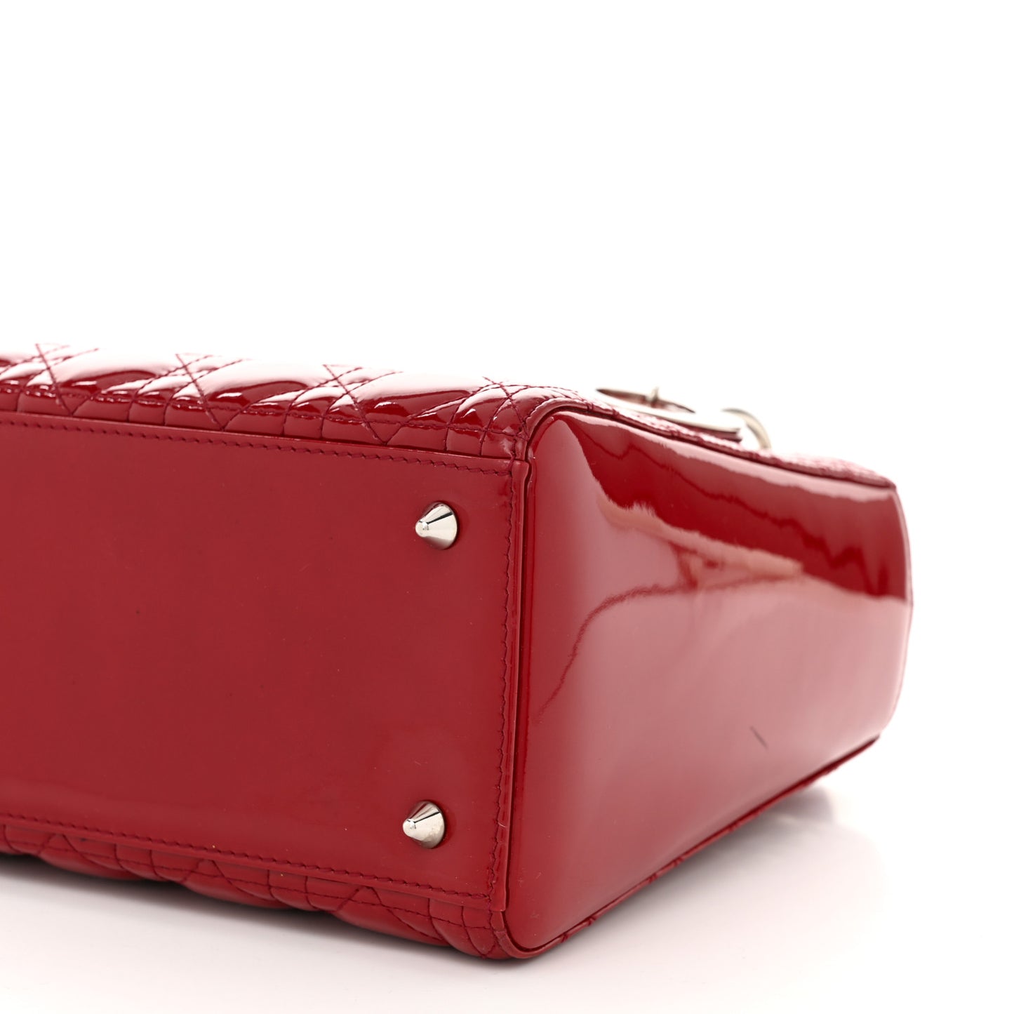 Patent Cannage Medium Lady Dior Red