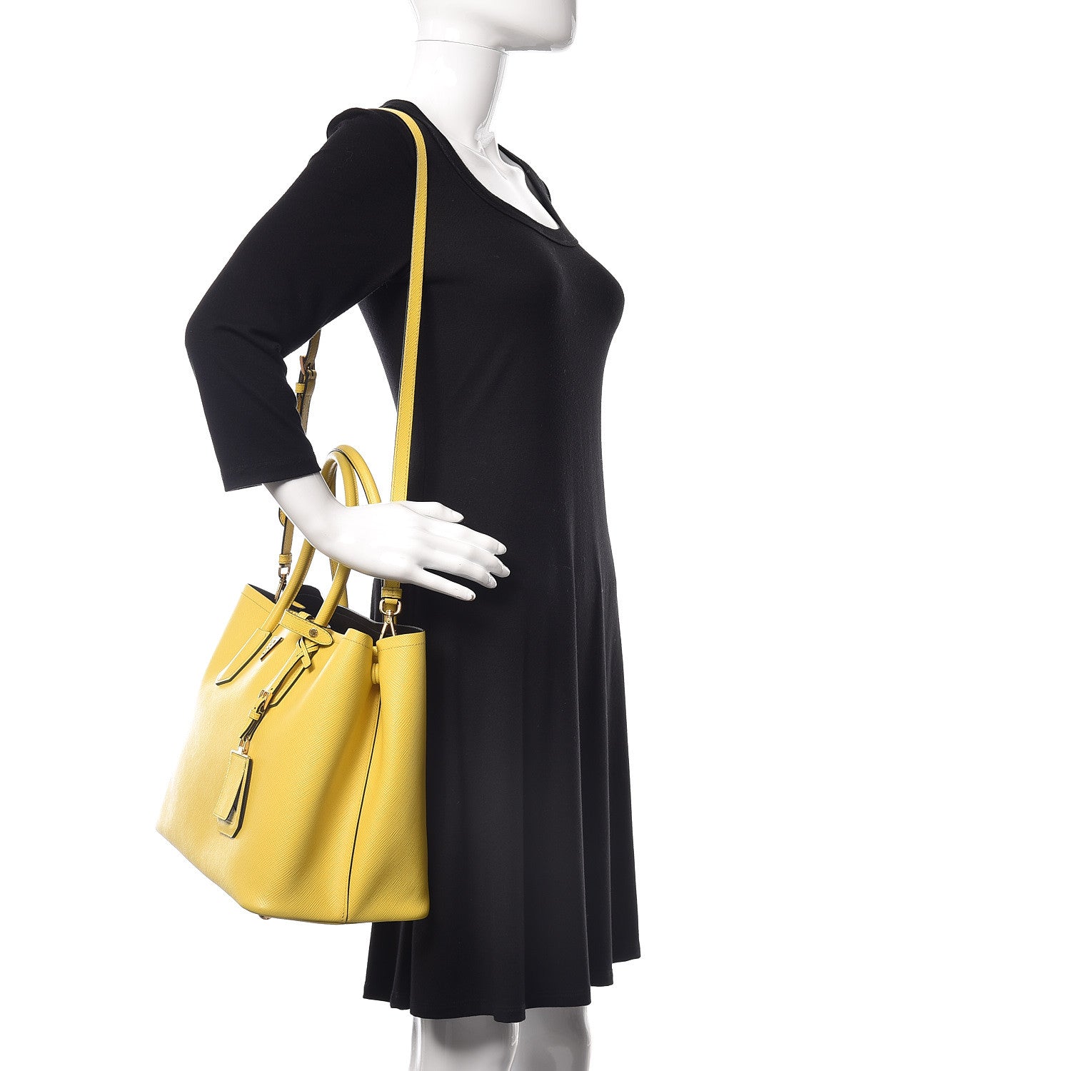 Prada Saffiano Cuir Large Double Bag Girasole 2 of 18
