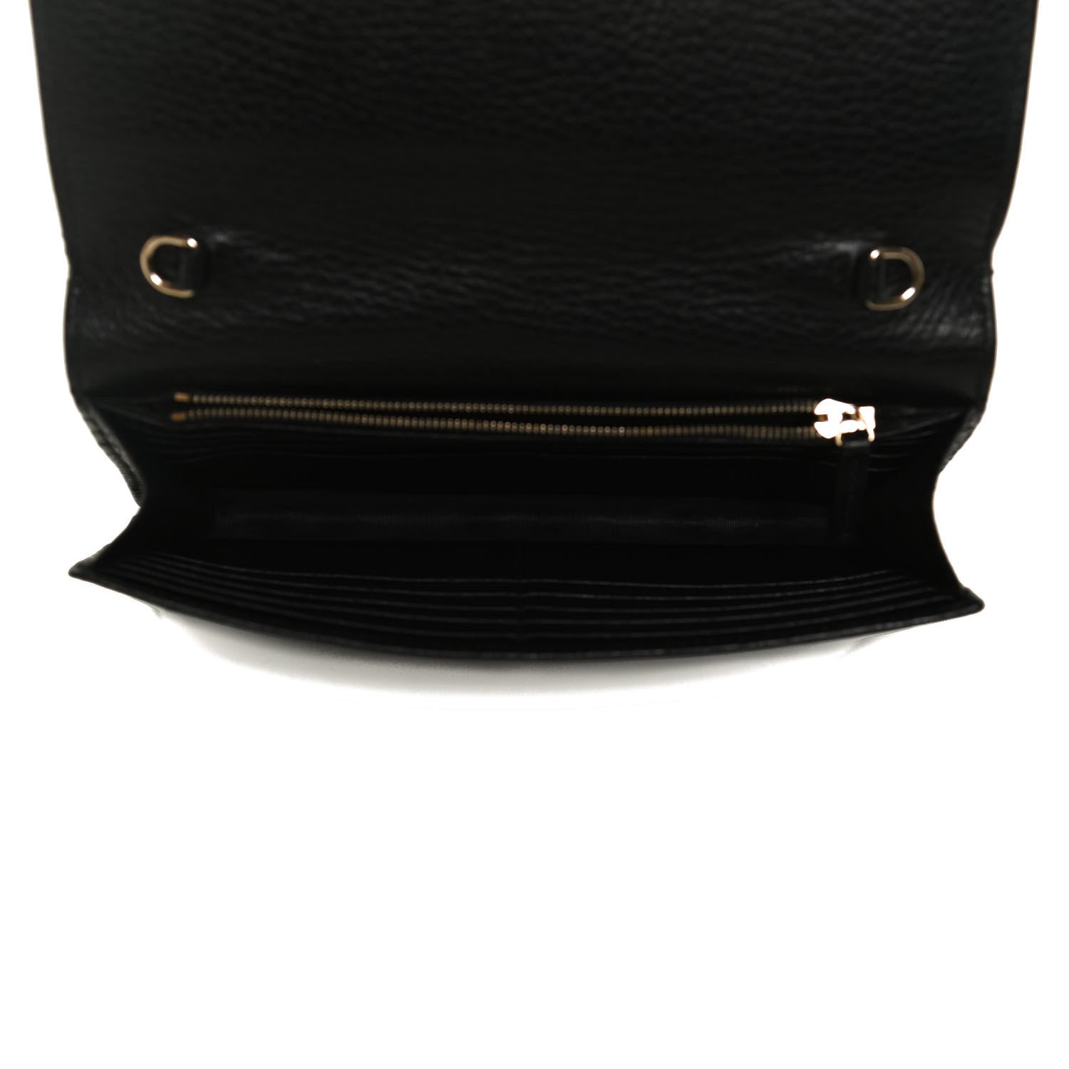 Gucci Dollar Calfskin Interlocking G Chain Wallet Black 5 of 12