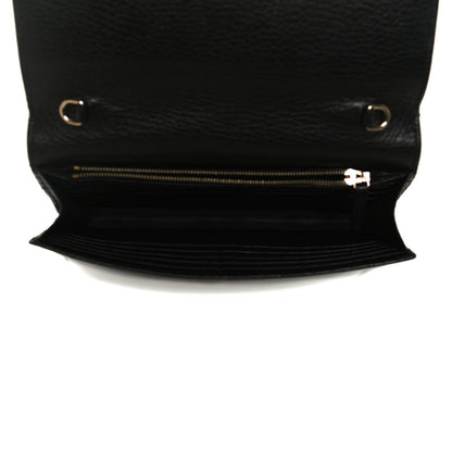 Gucci Dollar Calfskin Interlocking G Chain Wallet Black 5 of 12