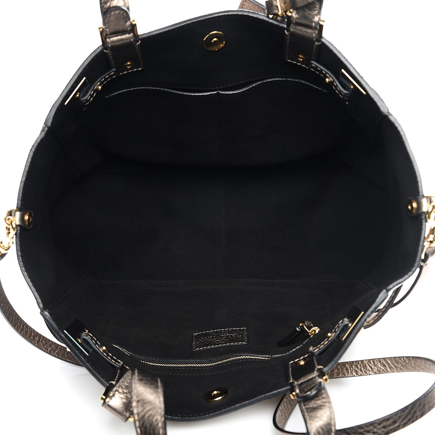 Valentino Garavani Metallic Grained Calfskin My Rockstud Soft Tote Sasso 7 of 14