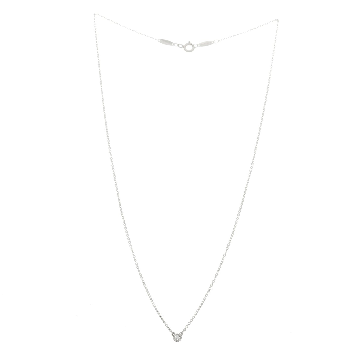 Sterling Silver Diamond .03ct Elsa Peretti Diamonds by the Yard Pendant Necklace