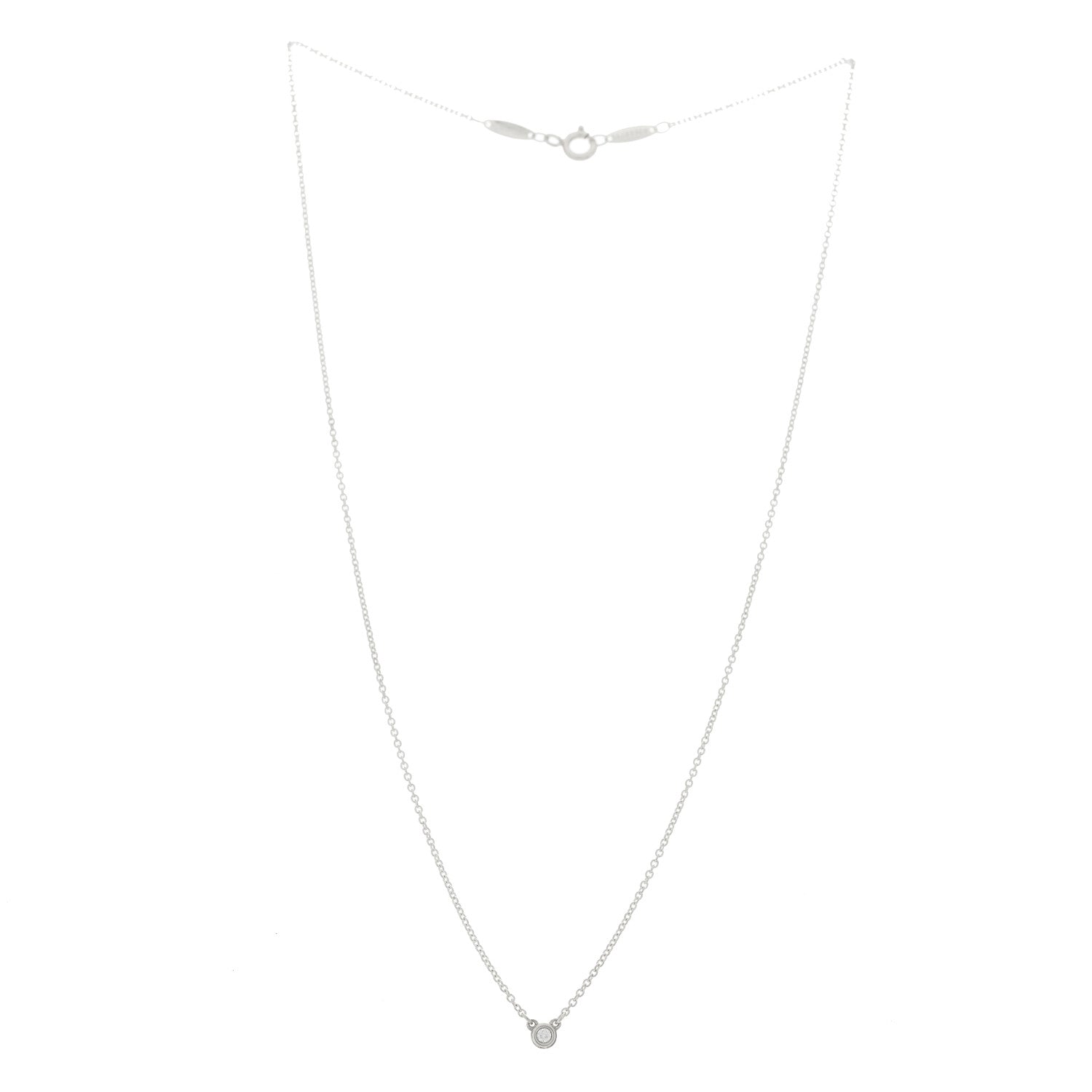 Tiffany Sterling Silver Diamond .03ct Elsa Peretti Diamonds by the Yard Pendant Necklace 3 of 5