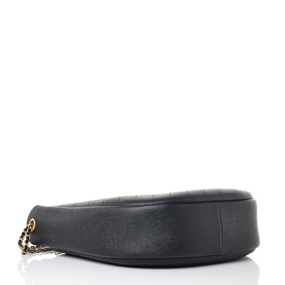 Chanel Grained Calfskin Perforated Small Flap Hobo Black 4 of 7