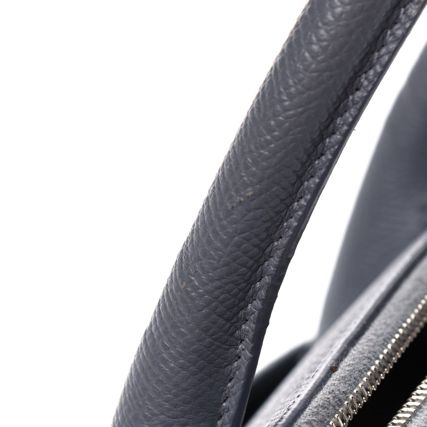 Grained Calfskin S Ville Top Handle Bag Gris Glace