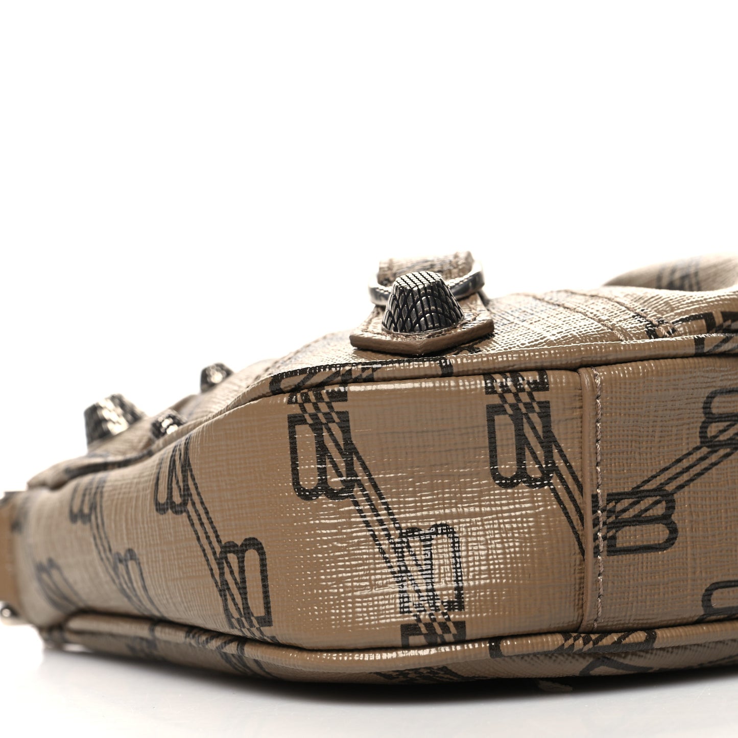 Coated Canvas BB Monogram Le Cagole Mini Purse With Chain Beige Brown