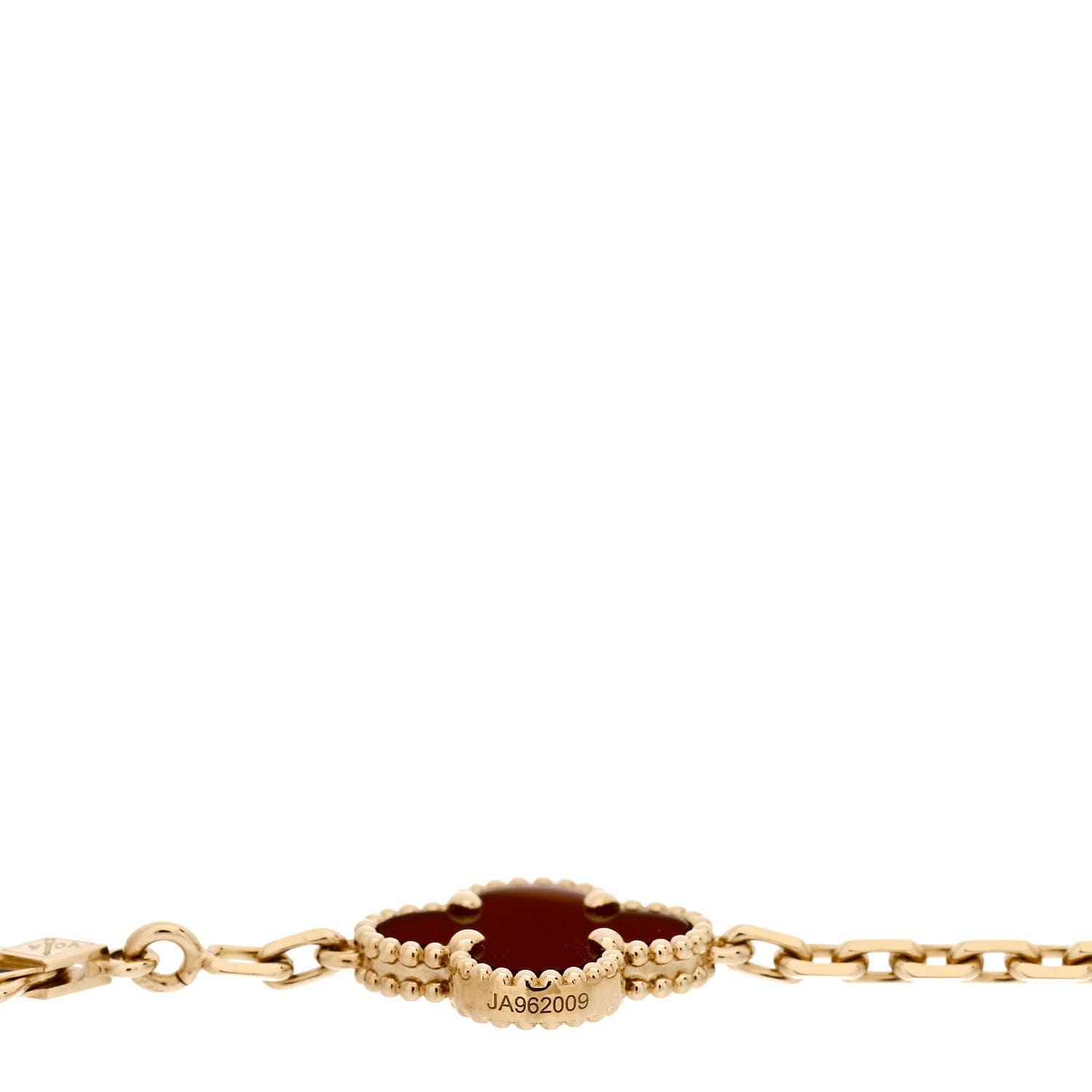 Van Cleef & Arpels 18K Yellow Gold Carnelian 5 Motifs Vintage Alhambra Bracelet 4 of 5