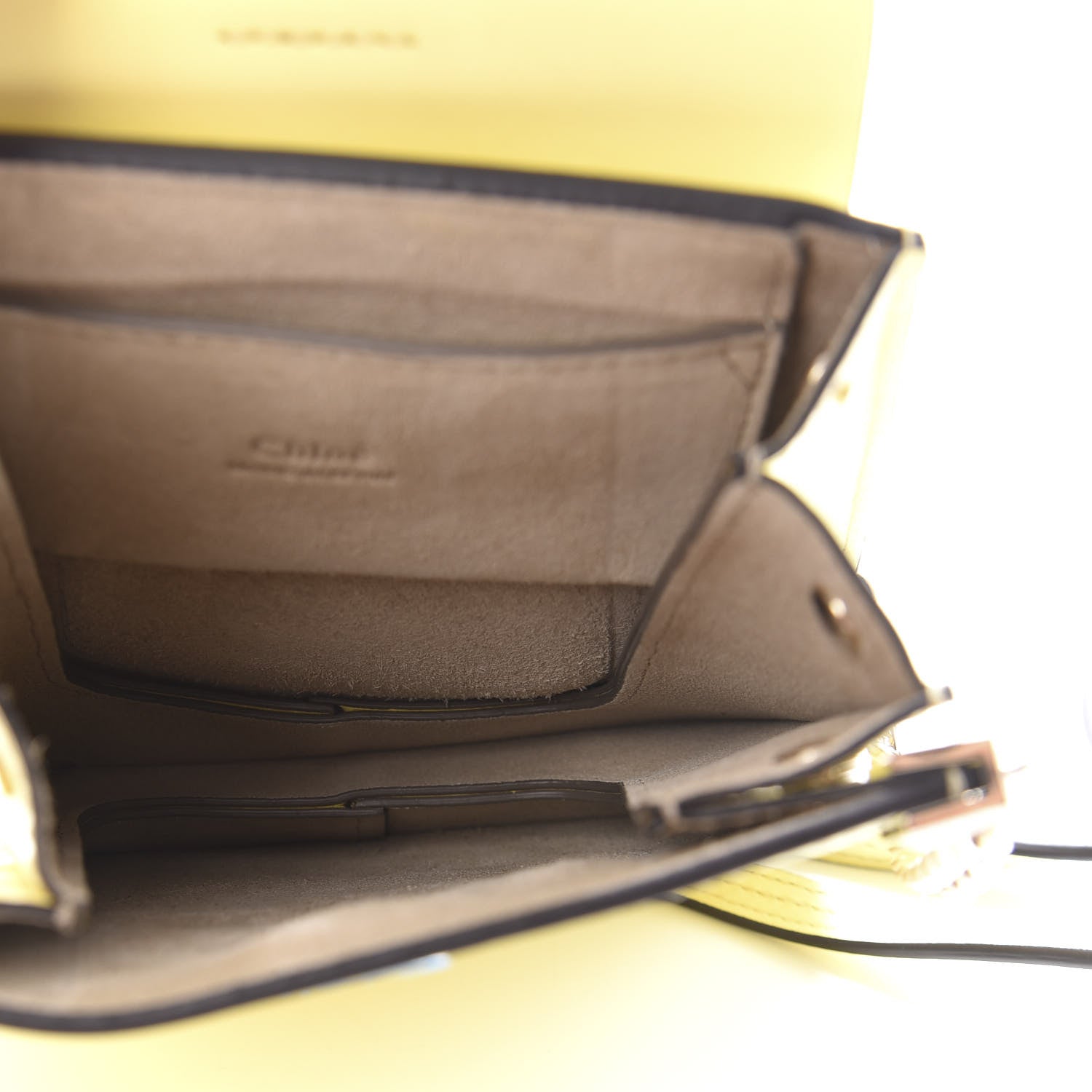 Chloe Suede Calfskin Mini Faye Bracelet Bag Lemonade 5 of 12