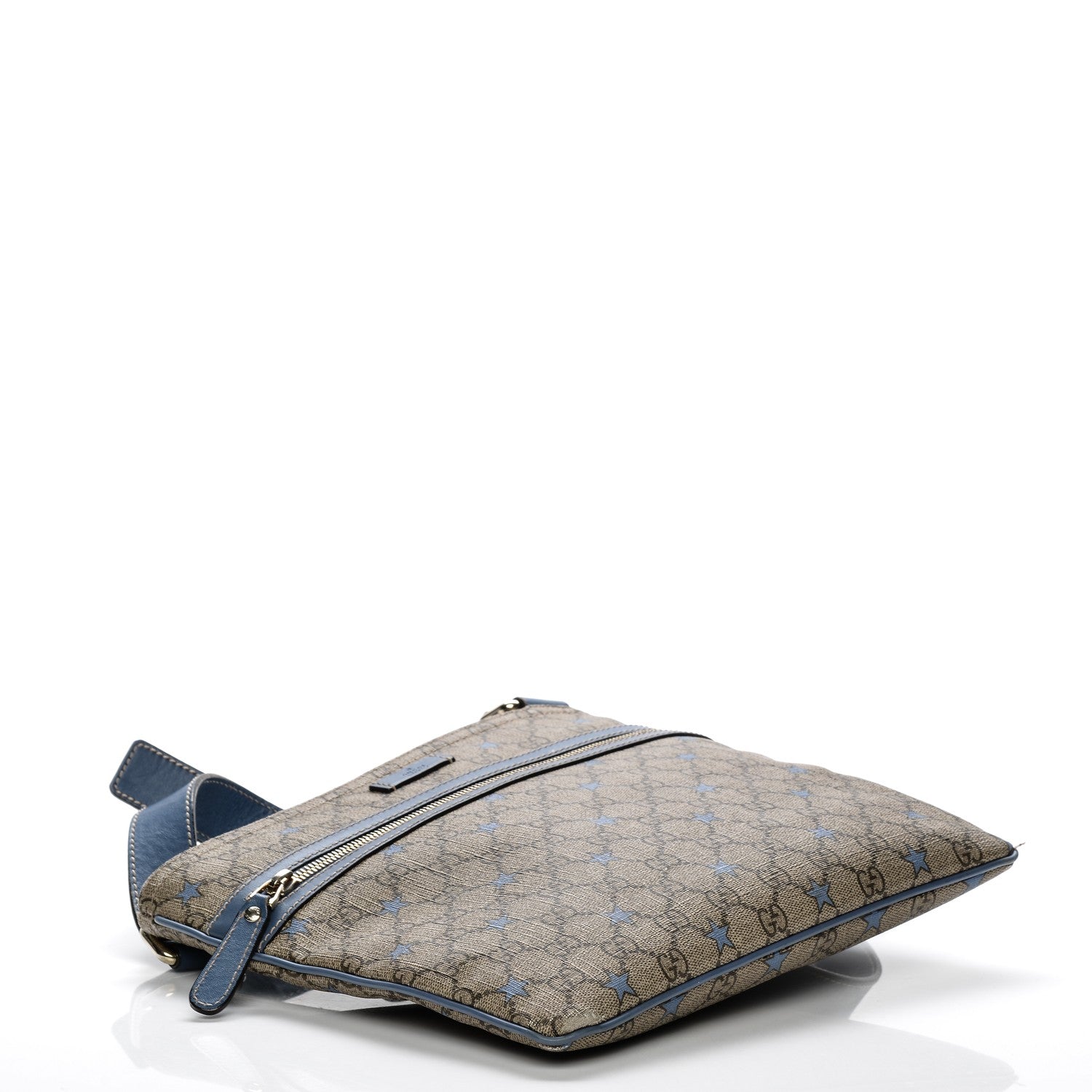 Gucci Monogram GG Supreme Stars Small Flat Messenger Bag Light Blue 4 of 10