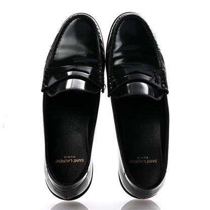 Saint Laurent Calfskin Penny Loafers 40 Black 2 of 11