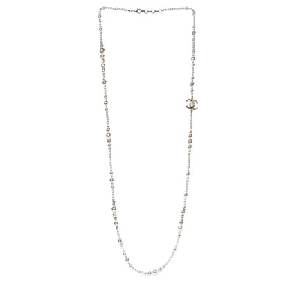 Chanel Pearl Baguette Crystal CC Necklace Gold 3 of 6