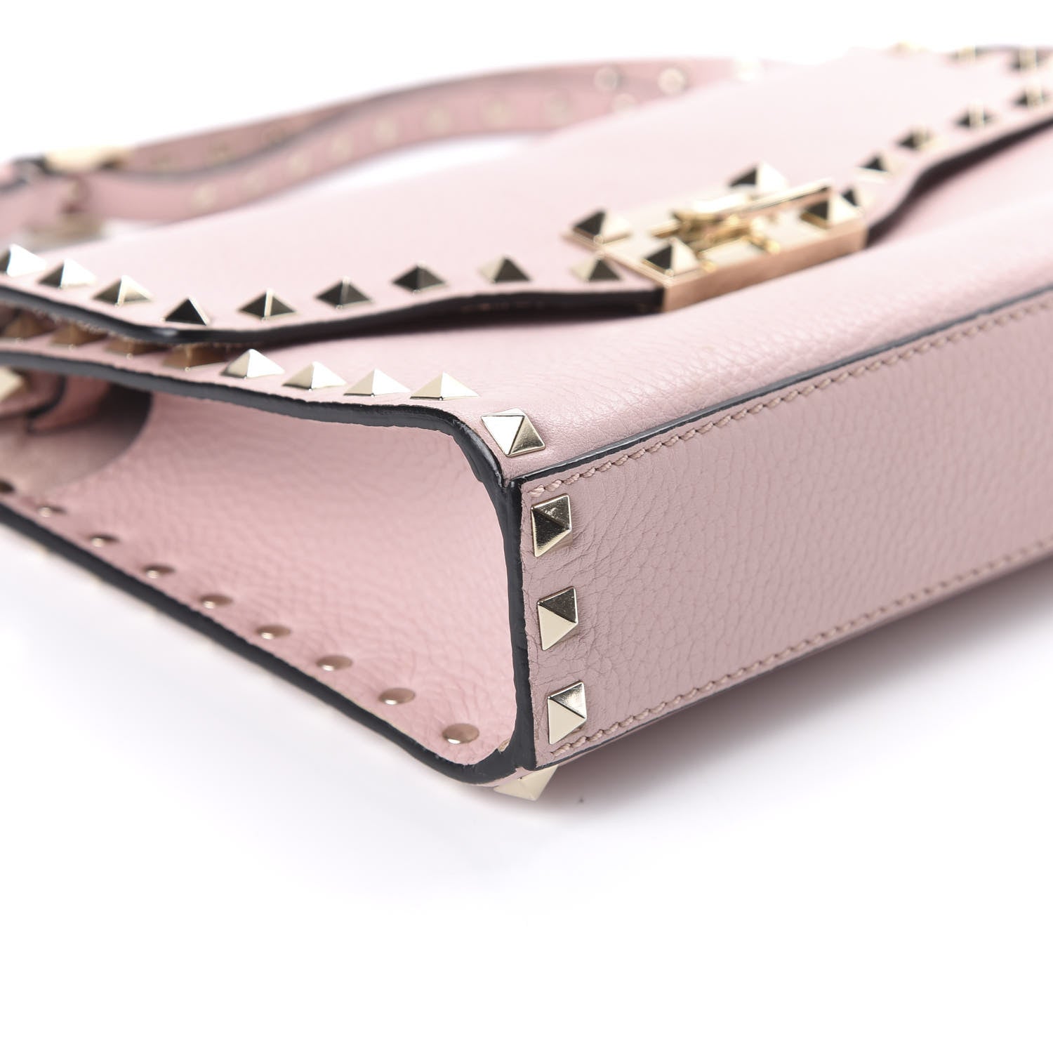 Valentino Garavani Pebbled Calfskin Medium Rockstud Flip Lock Crossbody Bag Rose Quartz 6 of 9