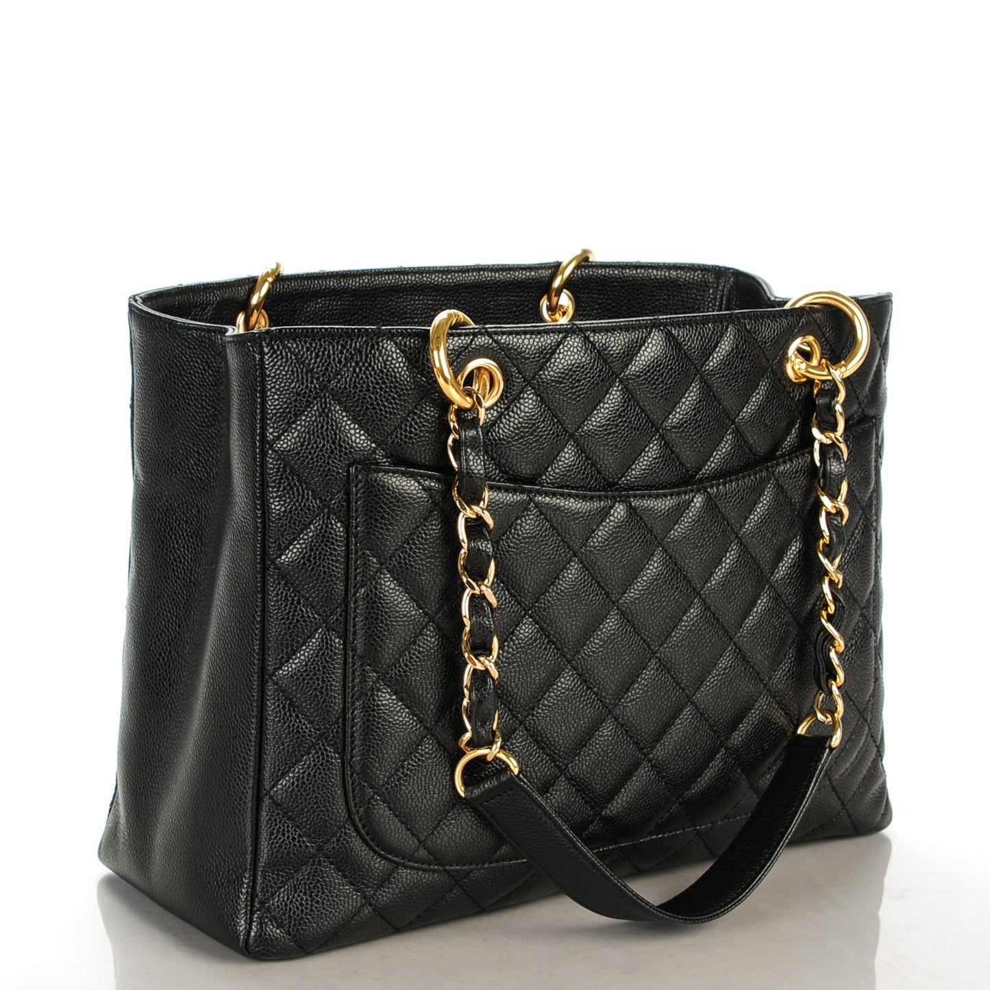 Caviar Quilted Grand Shopping Tote GST Black