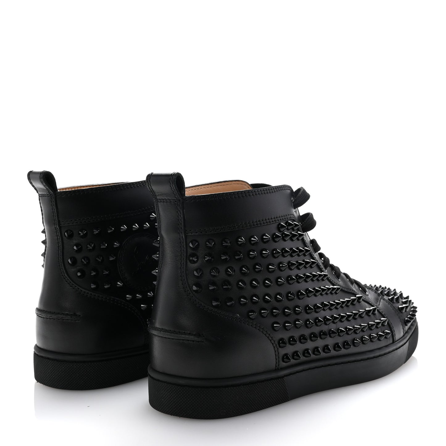 Calfskin Mens Louis Spikes Flat Sneakers 43 Black