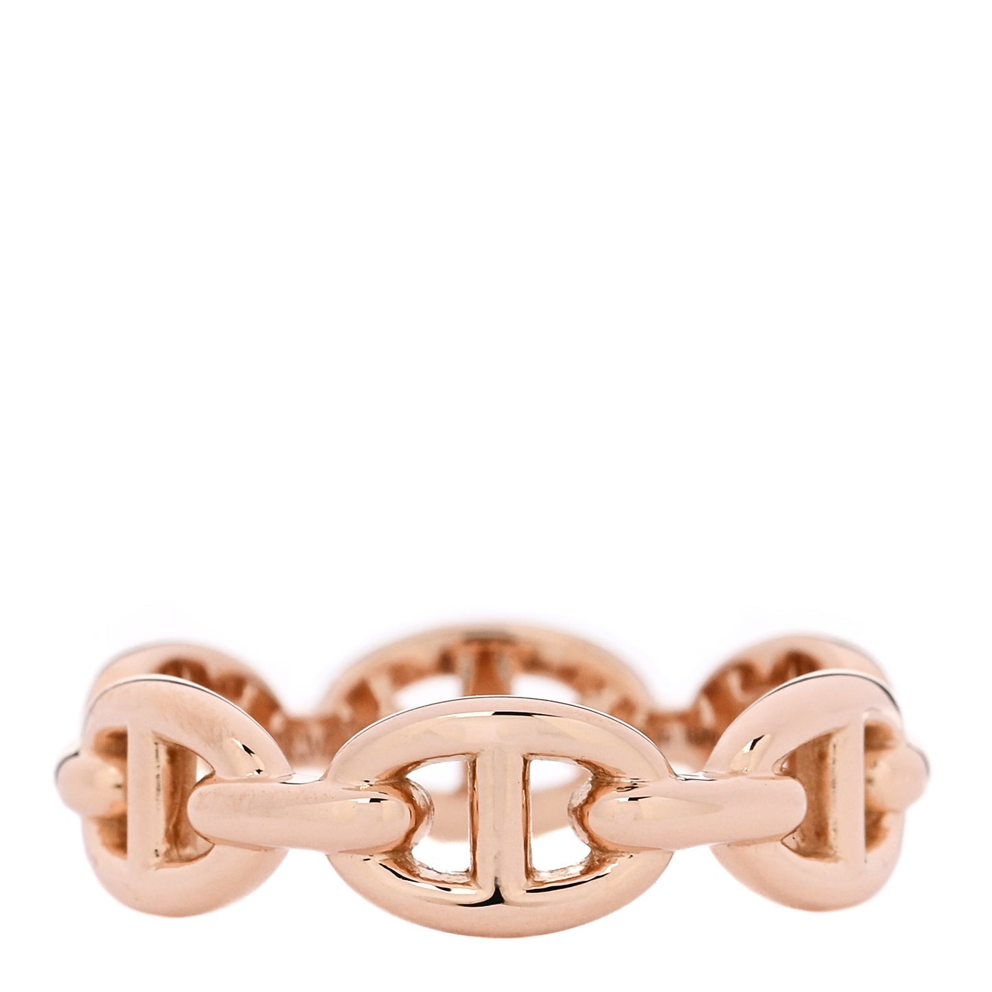 18K Rose Gold PM Chaine d'Ancre Enchainee Ring 53 6.5