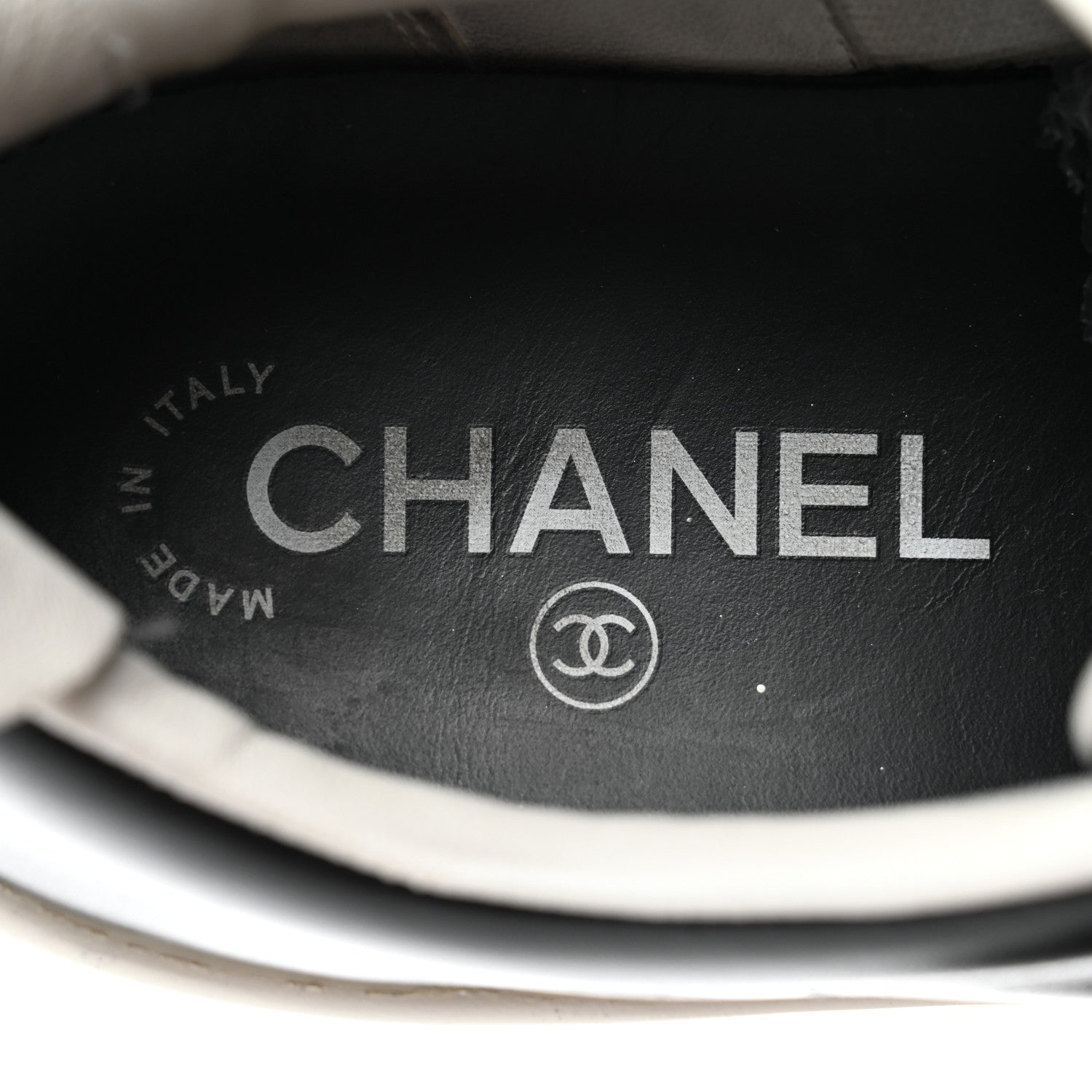 Chanel Calfskin CC Womens Sneakers 38 Black 7 of 9