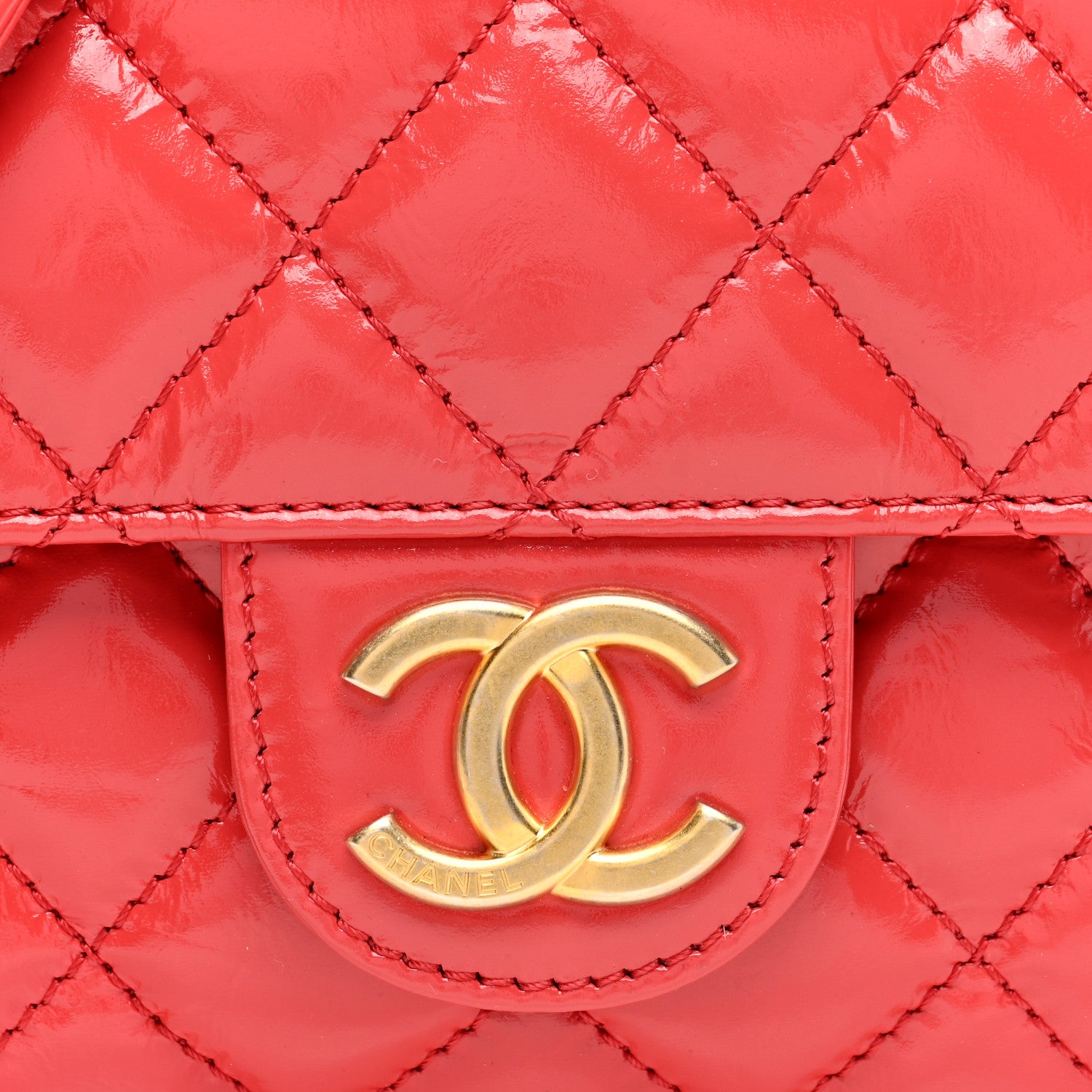 Chanel Shiny Crumpled Calfskin Quilted Small Wavy CC Hobo Red 8 of 10
