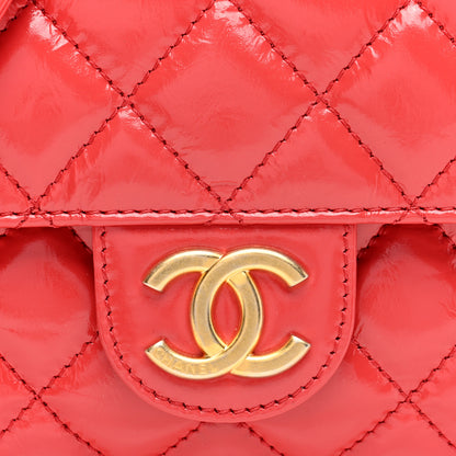 Chanel Shiny Crumpled Calfskin Quilted Small Wavy CC Hobo Red 8 of 10