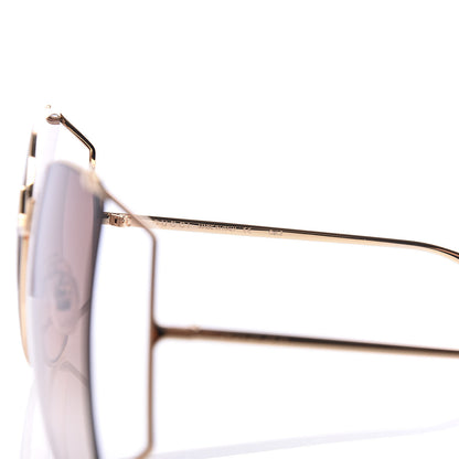 Gucci Oversized Round Sunglasses GG0252S Gold Brown 6 of 7