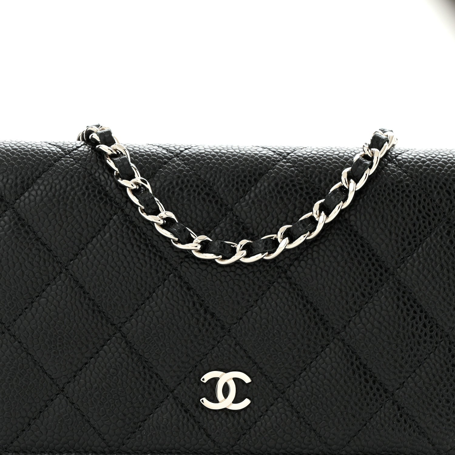 Chanel Caviar Quilted Wallet on Chain WOC Black 9 of 12