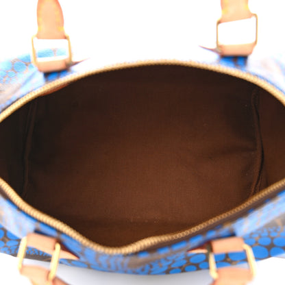 Louis Vuitton Monogram Kusama Town Speedy 30 Blue 5 of 11