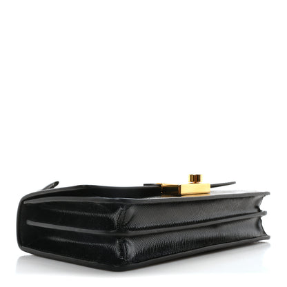 Prada Saffiano Vernice Lock Flap Chain Bag Black 4 of 10