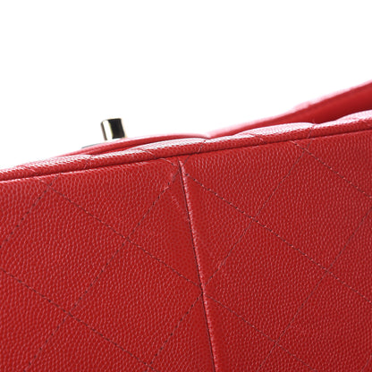 Chanel Caviar Quilted Jumbo Double Flap Red 10 of 20