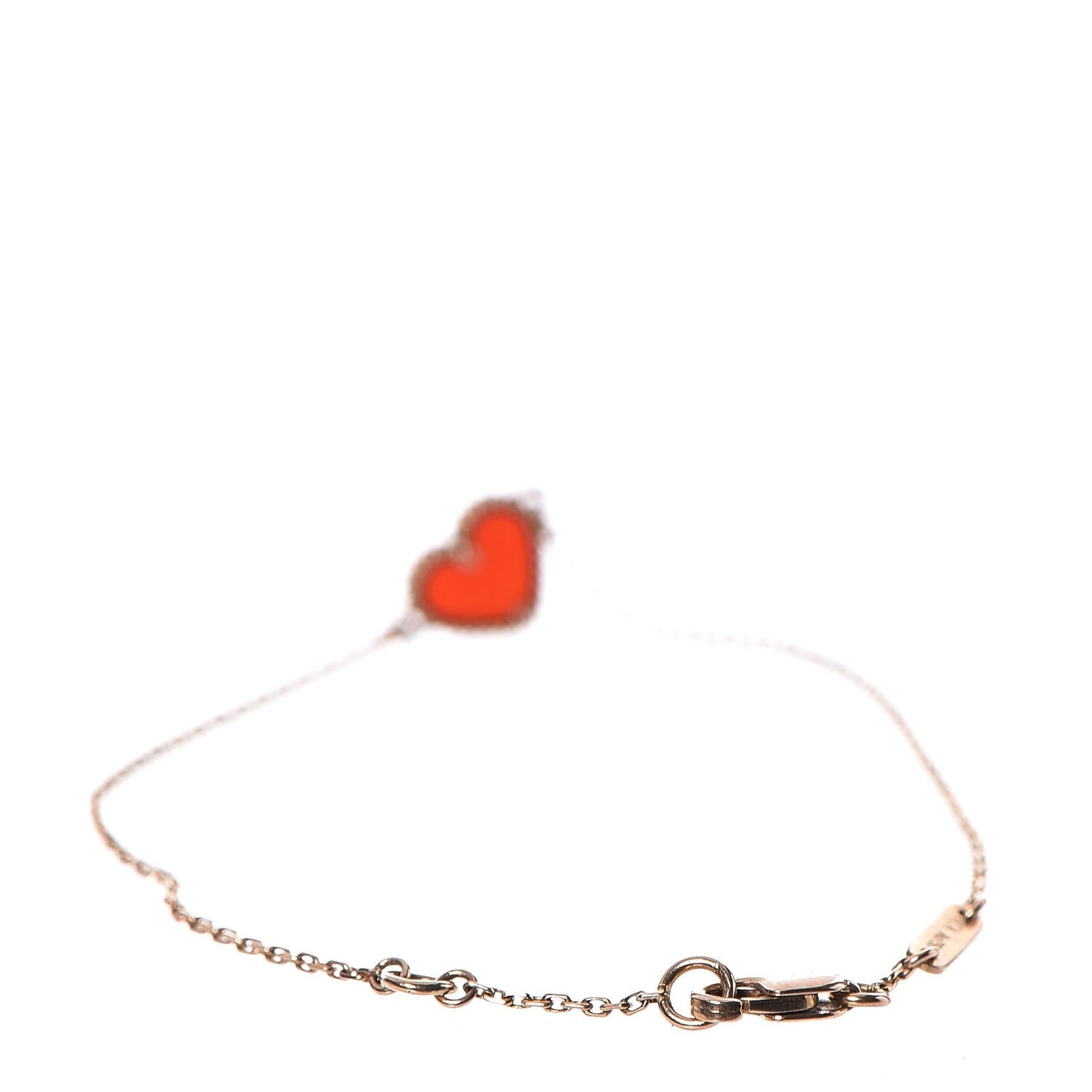 18K Rose Gold Carnelian Sweet Alhambra Heart Bracelet