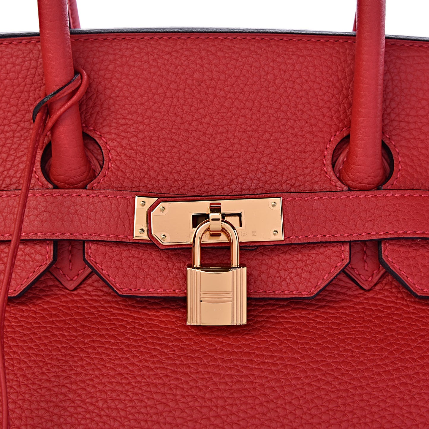 Taurillon Clemence Horseshoe Birkin 35 Rouge Casaque Black