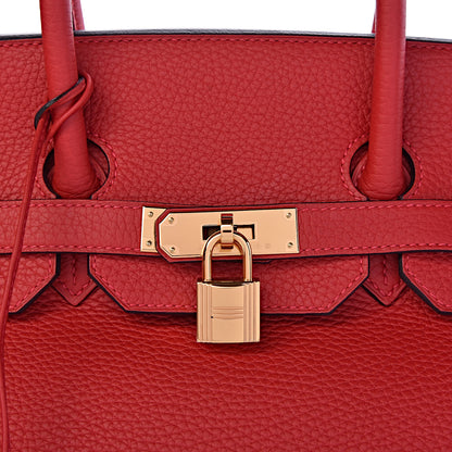 Hermes Taurillon Clemence Horseshoe Birkin 35 Rouge Casaque Black 39 of 40