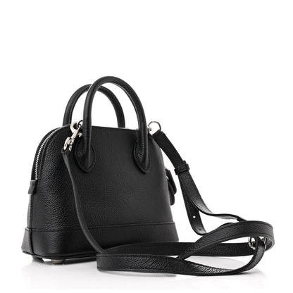 Balenciaga Grained Calfskin Graffiti Print Logo XXS Ville Top Handle Bag Black Silver 3 of 11